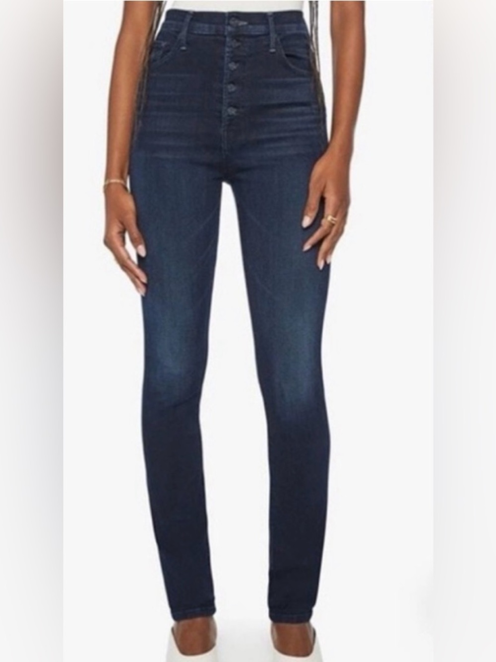 Mother Jeans Blue Skinny 30 Button High Waist Pixie Rail Skimp